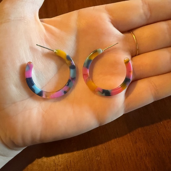 Colorful Hoop Earrings - Picture 2 of 2